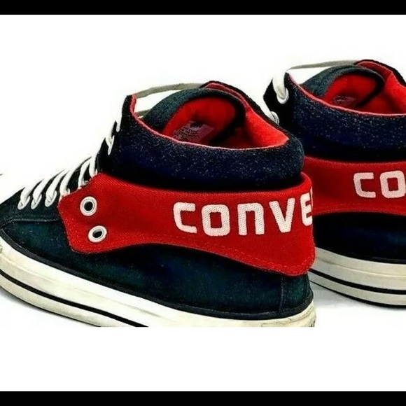 Converse All Star Black Custom Red Fold Down Shoes - Picture 12 of 12